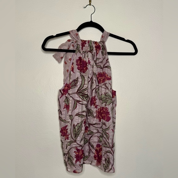 REBECCA TAYLOR - Zadie Fleur Silk Tie Sleeveless Blouse - Picture 16 of 16